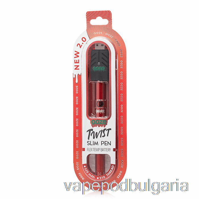 Vape 10000 Дръпки Ooze Slim Twist Pen 2.0 Flex Temp батерия Ruby ​​red